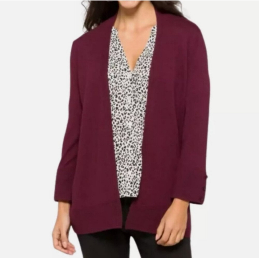 *NWT* evolution by Cyrus Myna Button Sleeve Open Front Cardigan Sweater